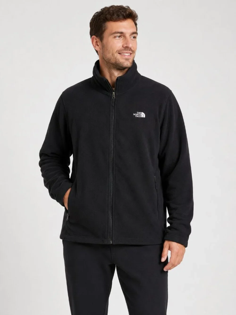 The North Face Men’s XL Black Full Zip Fleece Jacket Recycled Polyester